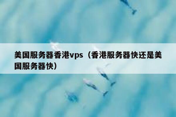 美国服务器香港vps（香港服务器快还是美国服务器快） 第1张