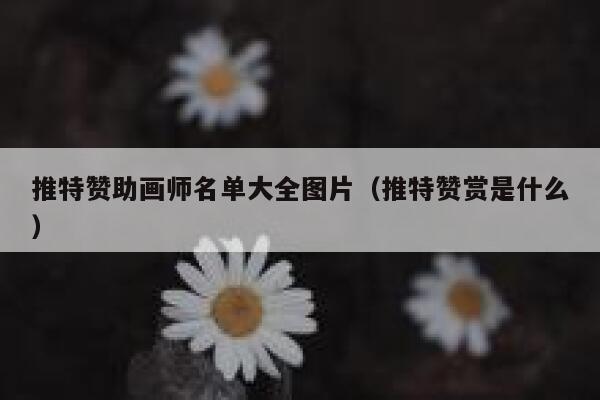 推特赞助画师名单大全图片（推特赞赏是什么） 第1张