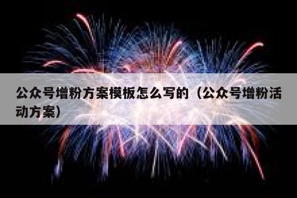 公众号增粉方案模板怎么写的（公众号增粉活动方案） 第1张