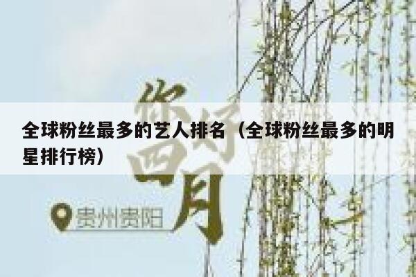 全球粉丝最多的艺人排名（全球粉丝最多的明星排行榜） 第1张