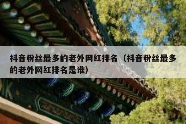 抖音粉丝最多的老外网红排名（抖音粉丝最多的老外网红排名是谁） 第1张