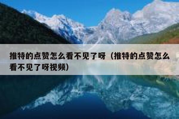 推特的点赞怎么看不见了呀（推特的点赞怎么看不见了呀视频） 第1张
