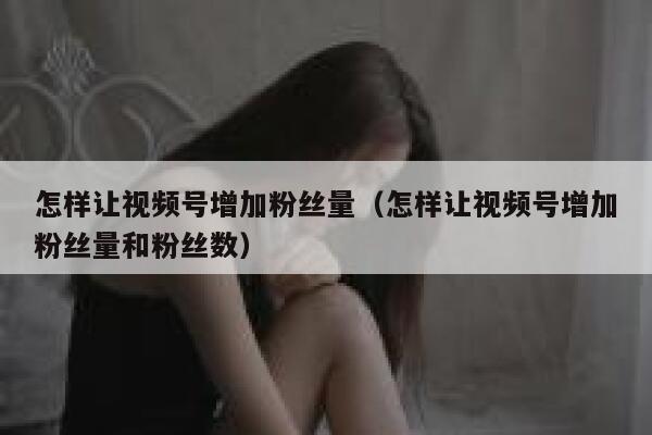 怎样让视频号增加粉丝量（怎样让视频号增加粉丝量和粉丝数） 第1张