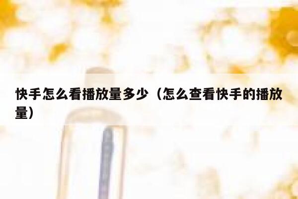 快手怎么看播放量多少（怎么查看快手的播放量） 第1张