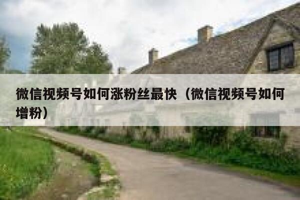 微信视频号如何涨粉丝最快（微信视频号如何增粉） 第1张