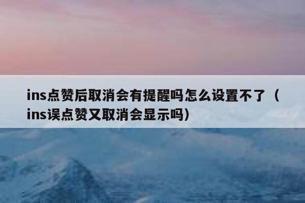 ins点赞后取消会有提醒吗怎么设置不了（ins误点赞又取消会显示吗） 第1张