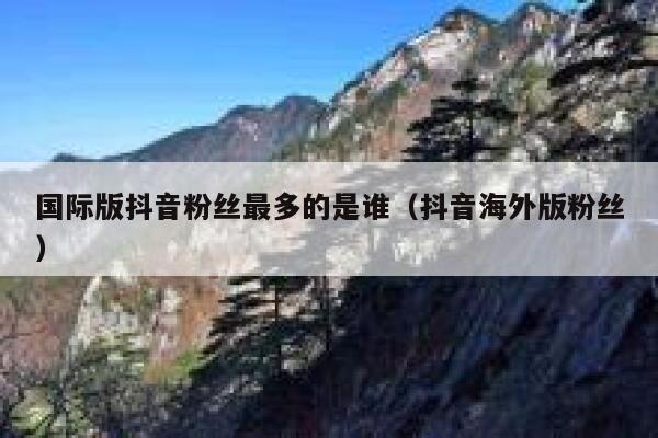 国际版抖音粉丝最多的是谁（抖音海外版粉丝） 第1张