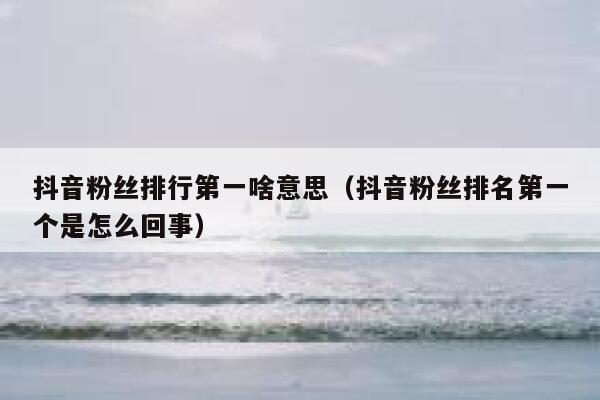 抖音粉丝排行第一啥意思（抖音粉丝排名第一个是怎么回事） 第1张