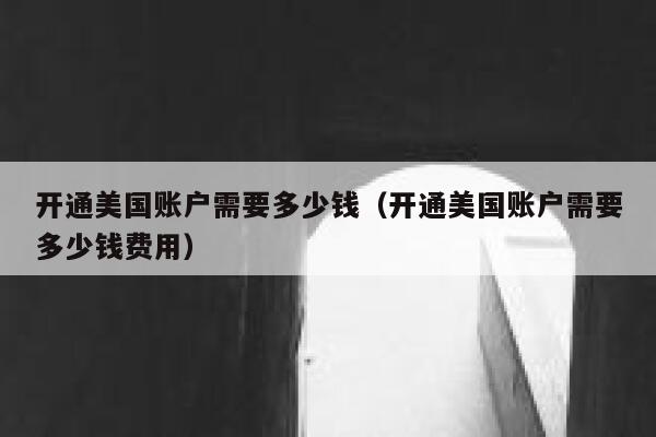 开通美国账户需要多少钱（开通美国账户需要多少钱费用） 第1张