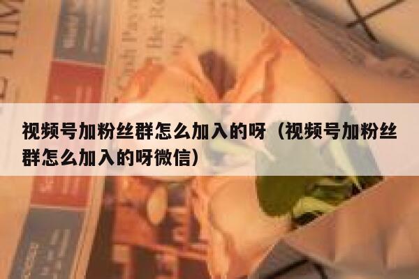 视频号加粉丝群怎么加入的呀（视频号加粉丝群怎么加入的呀微信） 第1张