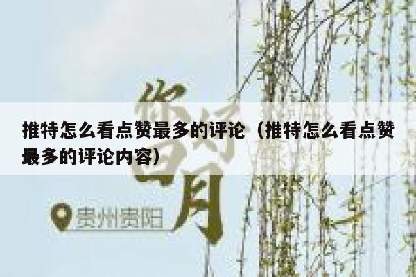 推特怎么看点赞最多的评论（推特怎么看点赞最多的评论内容） 第1张