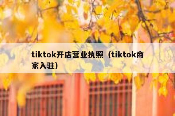 tiktok开店营业执照（tiktok商家入驻） 第1张