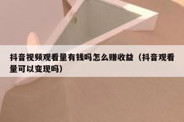 抖音视频观看量有钱吗怎么赚收益（抖音观看量可以变现吗） 第1张