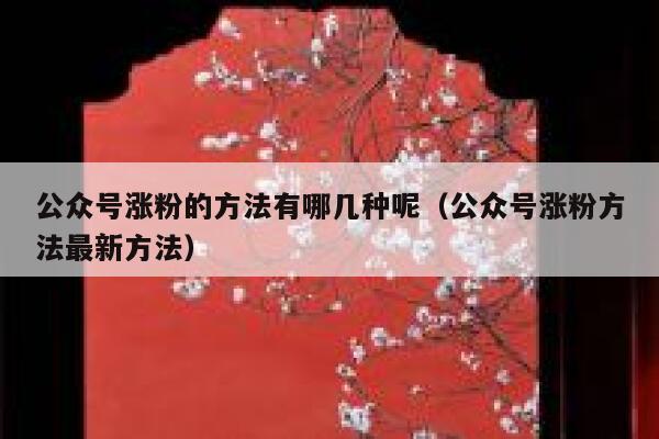 公众号涨粉的方法有哪几种呢（公众号涨粉方法最新方法） 第1张