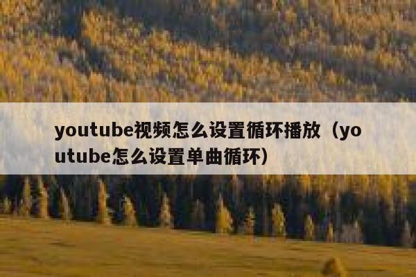 youtube视频怎么设置循环播放（youtube怎么设置单曲循环） 第1张