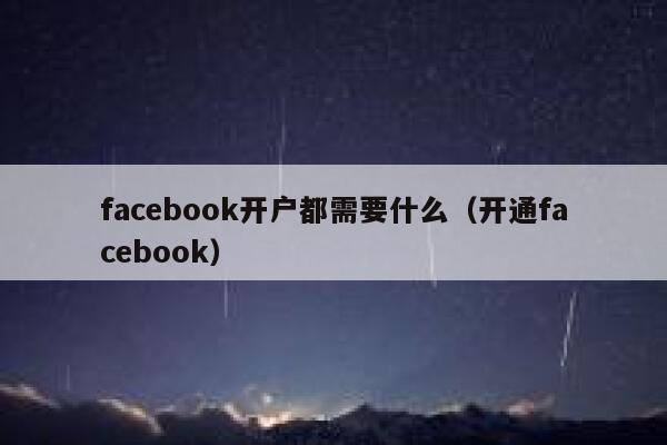 facebook开户都需要什么（开通facebook） 第1张