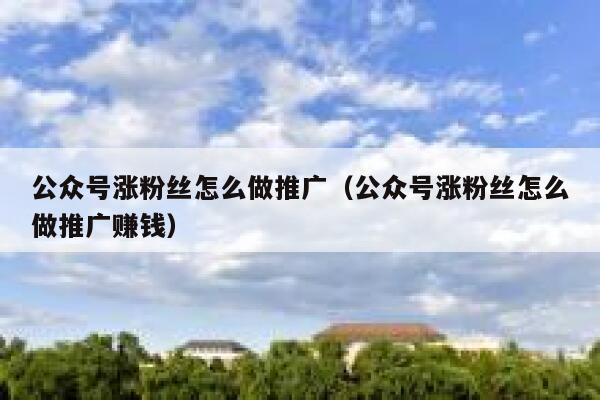 公众号涨粉丝怎么做推广（公众号涨粉丝怎么做推广赚钱） 第1张