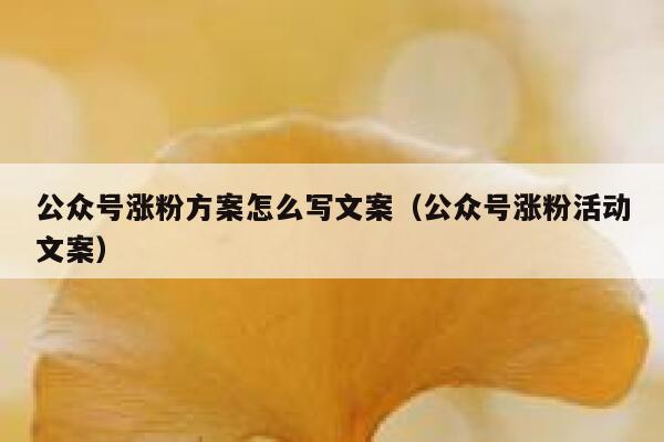 公众号涨粉方案怎么写文案（公众号涨粉活动文案） 第1张