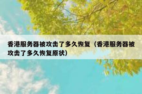 香港服务器被攻击了多久恢复（香港服务器被攻击了多久恢复原状） 第1张