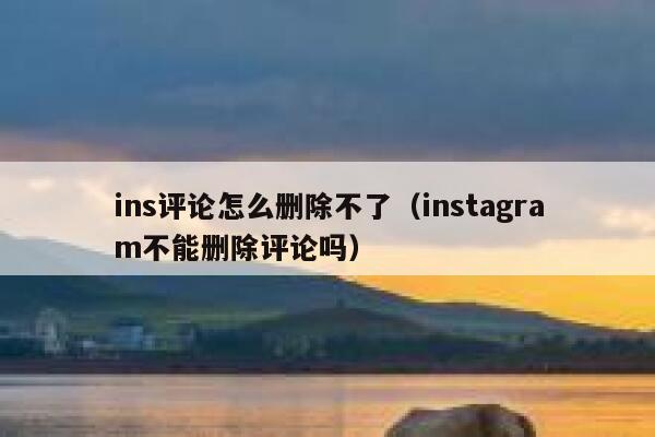 ins评论怎么删除不了（instagram不能删除评论吗） 第1张