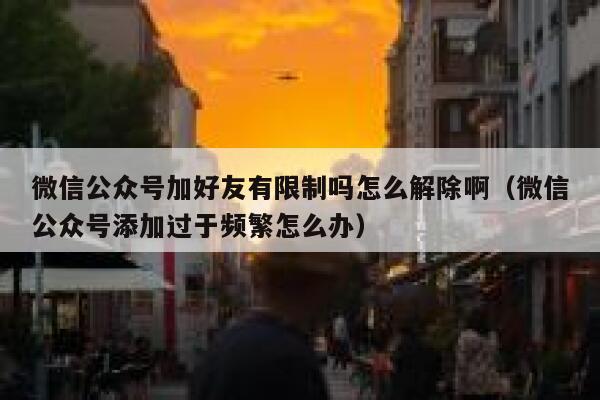 微信公众号加好友有限制吗怎么解除啊（微信公众号添加过于频繁怎么办） 第1张