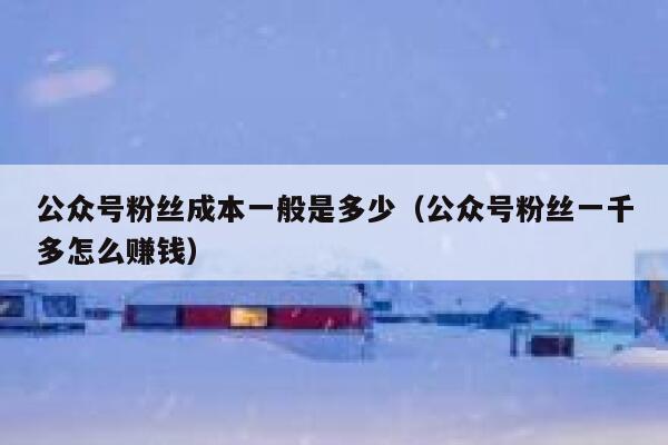 公众号粉丝成本一般是多少（公众号粉丝一千多怎么赚钱） 第1张