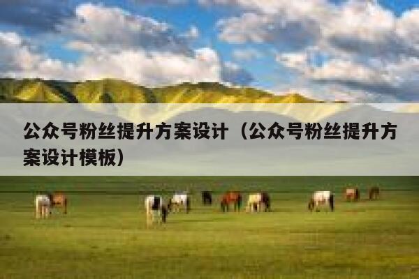 公众号粉丝提升方案设计（公众号粉丝提升方案设计模板） 第1张
