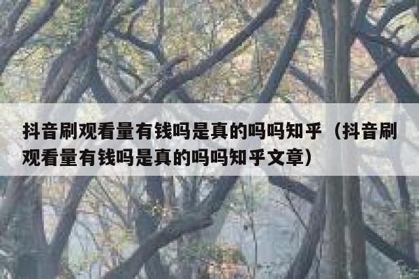 抖音刷观看量有钱吗是真的吗吗知乎（抖音刷观看量有钱吗是真的吗吗知乎文章） 第1张