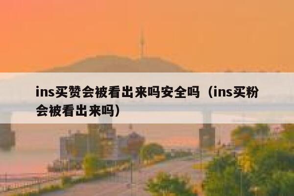 ins买赞会被看出来吗安全吗（ins买粉会被看出来吗） 第1张