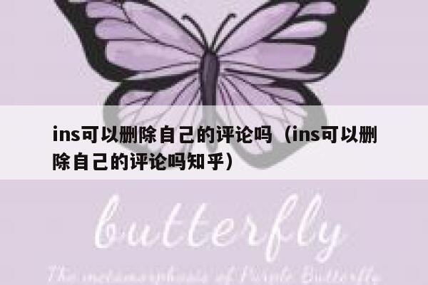 ins可以删除自己的评论吗（ins可以删除自己的评论吗知乎） 第1张