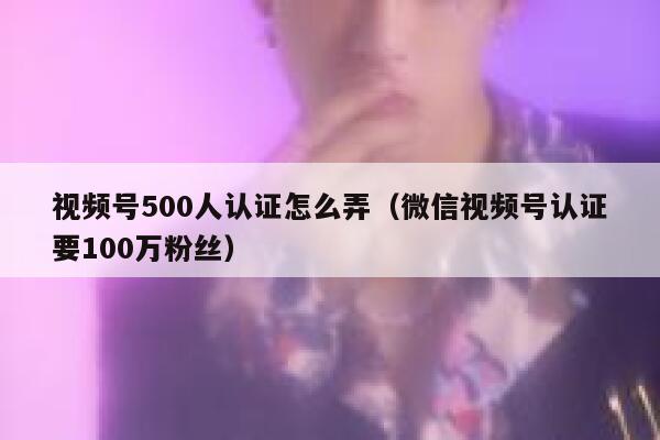 视频号500人认证怎么弄（微信视频号认证要100万粉丝） 第1张