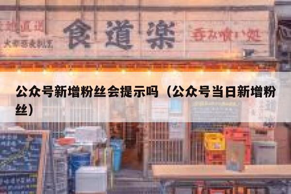 公众号新增粉丝会提示吗（公众号当日新增粉丝） 第1张