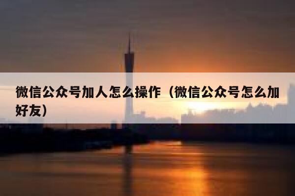 微信公众号加人怎么操作（微信公众号怎么加好友） 第1张