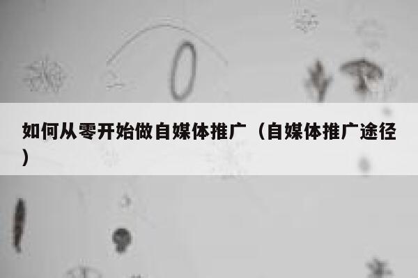 如何从零开始做自媒体推广（自媒体推广途径） 第1张