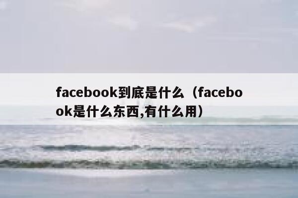 facebook到底是什么（facebook是什么东西,有什么用） 第1张