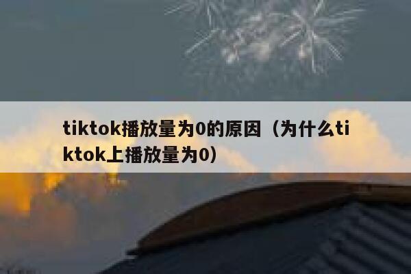 tiktok播放量为0的原因（为什么tiktok上播放量为0） 第1张