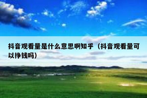 抖音观看量是什么意思啊知乎(抖音观看量可以挣钱吗) 第1张 抖音观看量是什么意思啊知乎(抖音观看量可以挣钱吗) 第1张