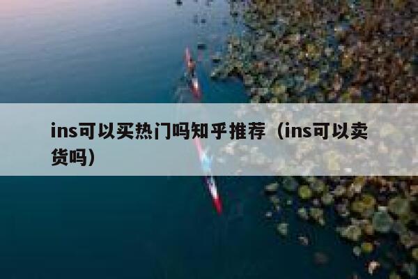 ins可以买热门吗知乎推荐（ins可以卖货吗） 第1张