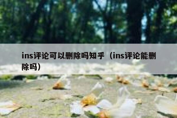 ins评论可以删除吗知乎（ins评论能删除吗） 第1张
