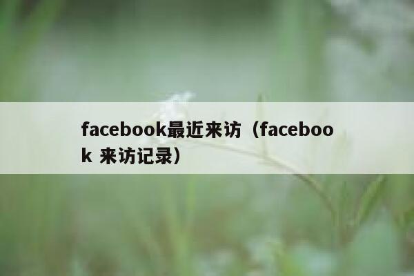 facebook最近来访（facebook 来访记录） 第1张