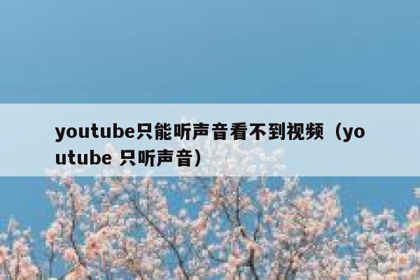 youtube只能听声音看不到视频（youtube 只听声音） 第1张