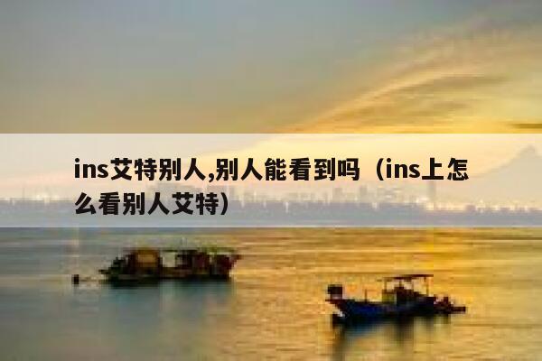 ins艾特别人,别人能看到吗（ins上怎么看别人艾特） 第1张