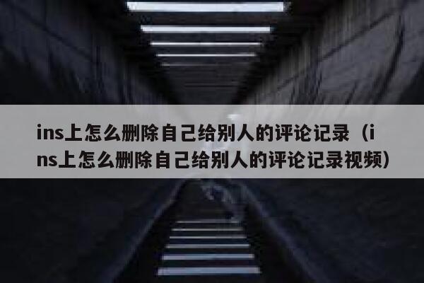 ins上怎么删除自己给别人的评论记录（ins上怎么删除自己给别人的评论记录视频） 第1张