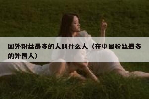 国外粉丝最多的人叫什么人（在中国粉丝最多的外国人） 第1张