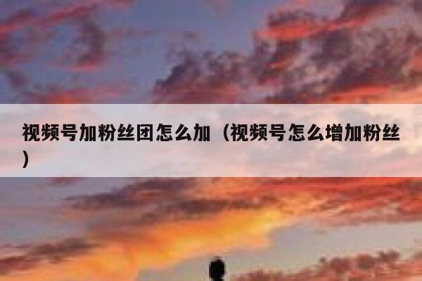 视频号加粉丝团怎么加（视频号怎么增加粉丝） 第1张