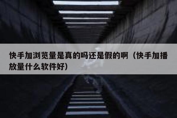 快手加浏览量是真的吗还是假的啊（快手加播放量什么软件好） 第1张