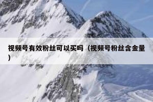 视频号有效粉丝可以买吗（视频号粉丝含金量） 第1张