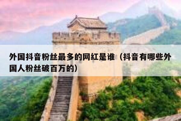 外国抖音粉丝最多的网红是谁(抖音有哪些外国人粉丝破百万的) 第1张 外国抖音粉丝最多的网红是谁(抖音有哪些外国人粉丝破百万的) 第1张