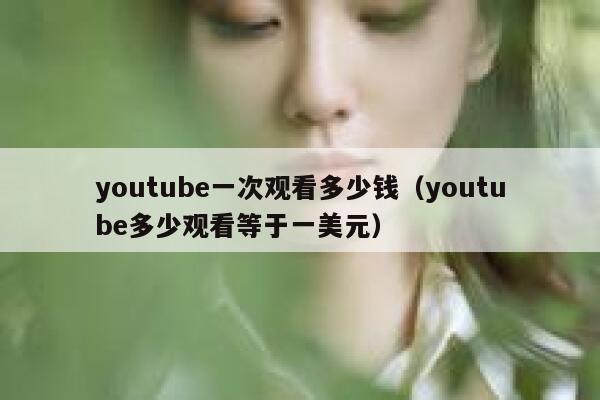 youtube一次观看多少钱（youtube多少观看等于一美元） 第1张
