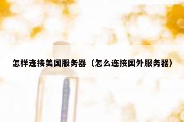 怎样连接美国服务器(怎么连接国外服务器) 第1张 怎样连接美国服务器(怎么连接国外服务器) 第1张